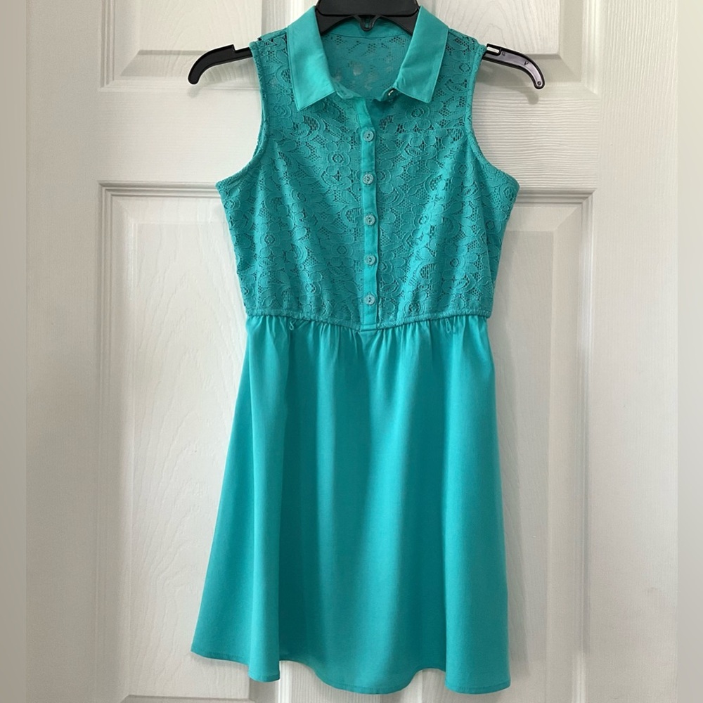 Sally Miller Kids Teal Lace Dress